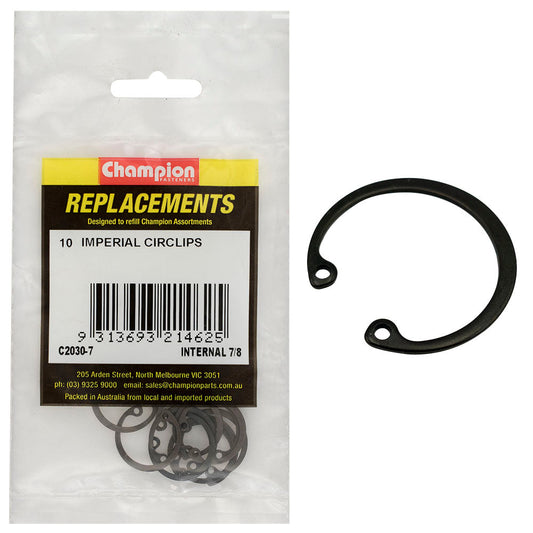 Champion 7/8in Imperial internal Circlip -10pk