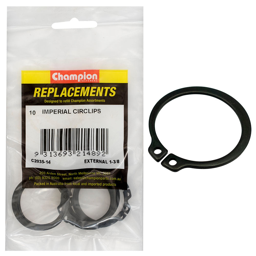 Champion 1-3/8in Imperial External Circlip -10pk