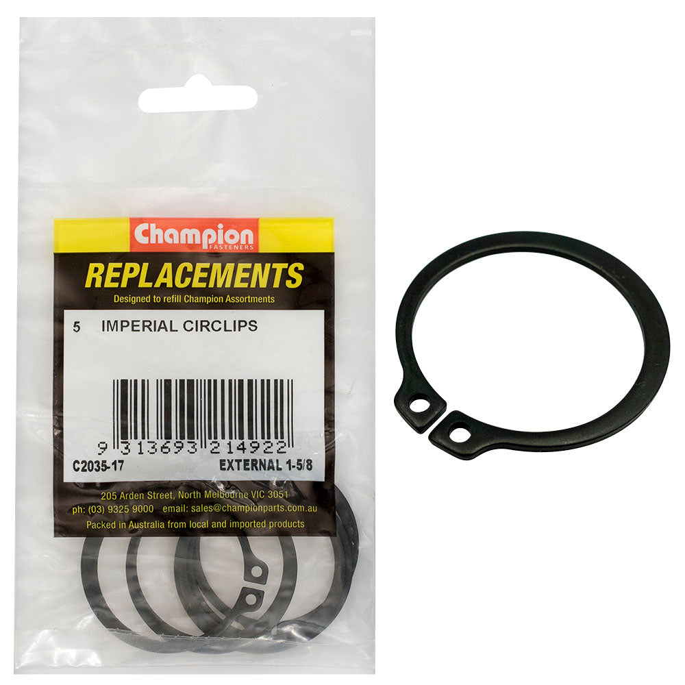 Champion 1-5/8in Imperial External Circlip -5pk