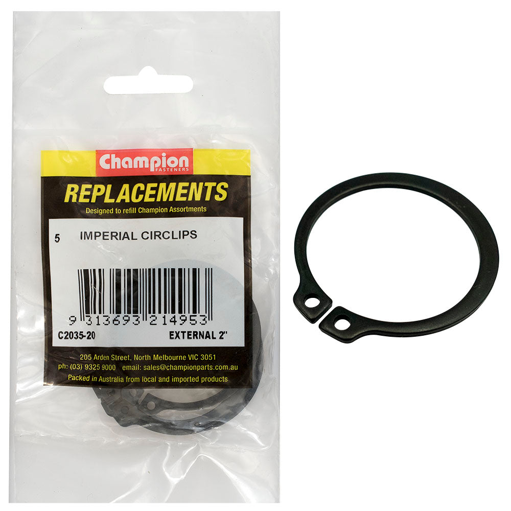 Champion 2in Imperial External Circlip -5pk