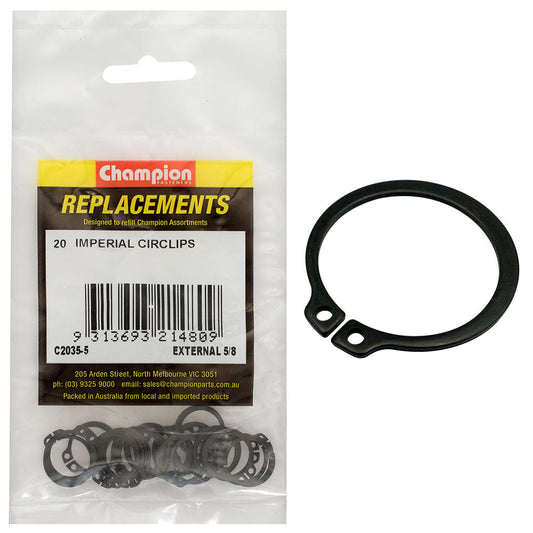 Champion 5/8in Imperial External Circlip -20pk