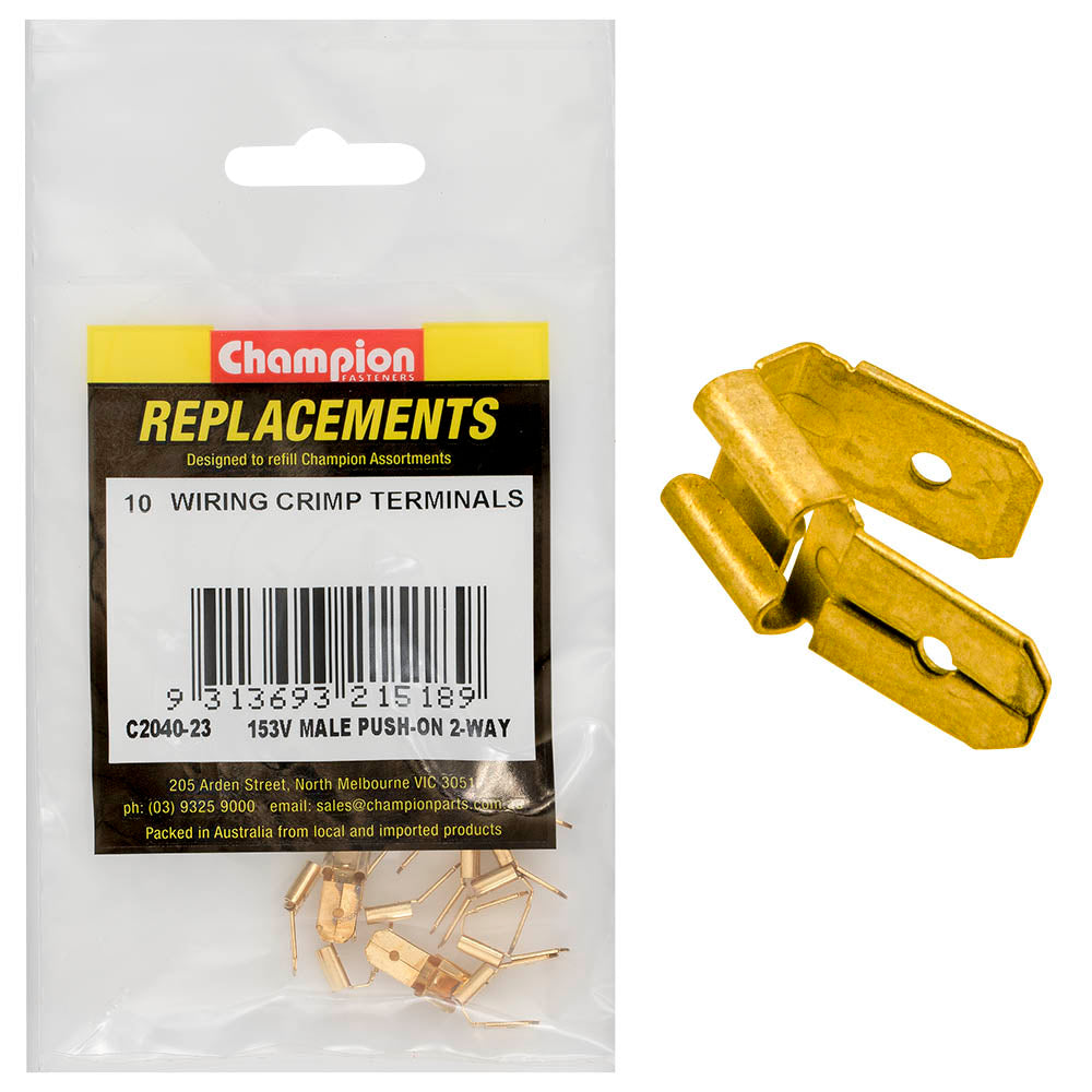 Champion Male Push-On 2-Way Connector -10pk
