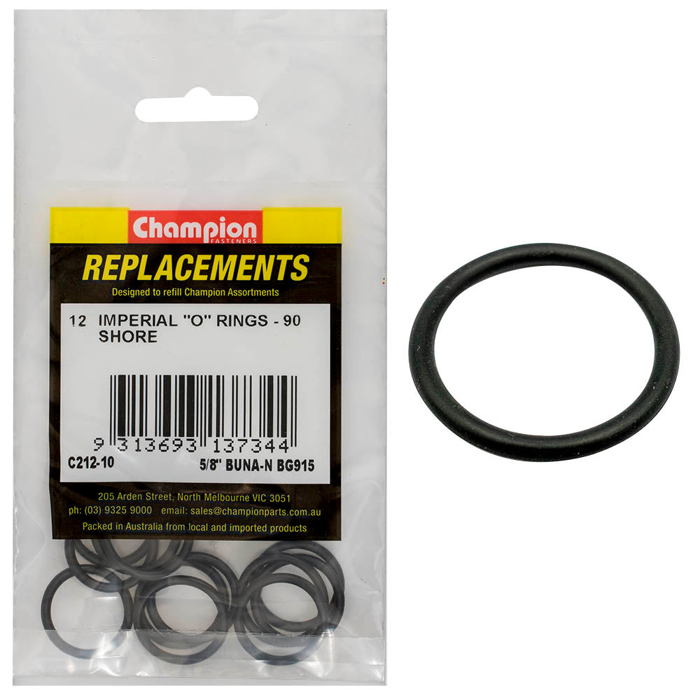 Champion 5/8in(Tube Ref) x.755(I.D) x.097(Sec.) O-Ring-12pk