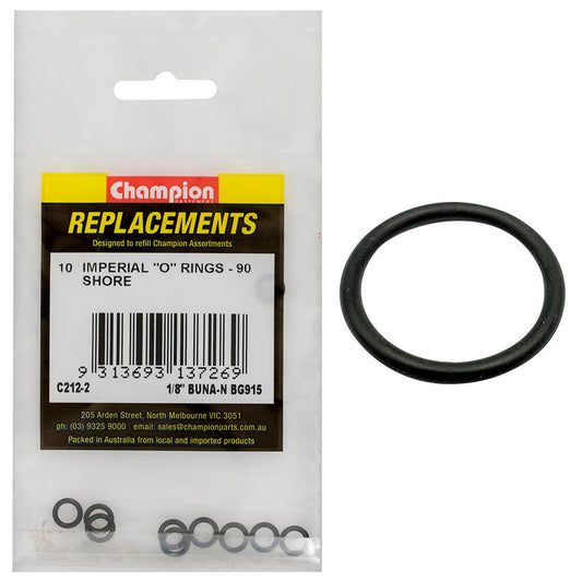 Champion 1/8in(Tube Ref) x.239(I.D) x.064 (Sec.) O-Ring-10pk