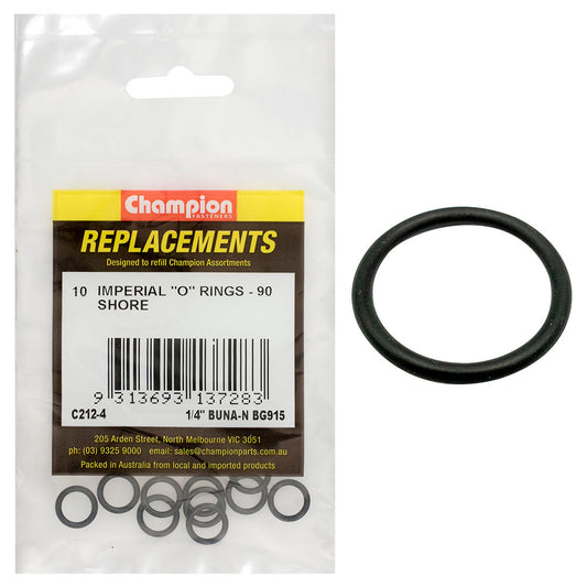 Champion 1/4in(Tube Ref) x.351(I.D) x.072 (Sec.) O-Ring-10pk