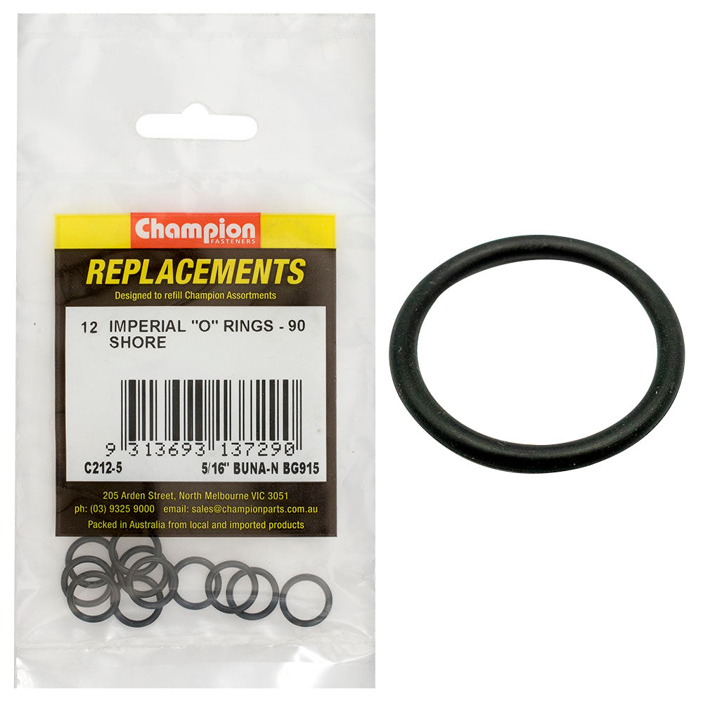 Champion 5/16in(Tube Ref) x.414(I.D) x.072(Sec.) O-Ring-12pk
