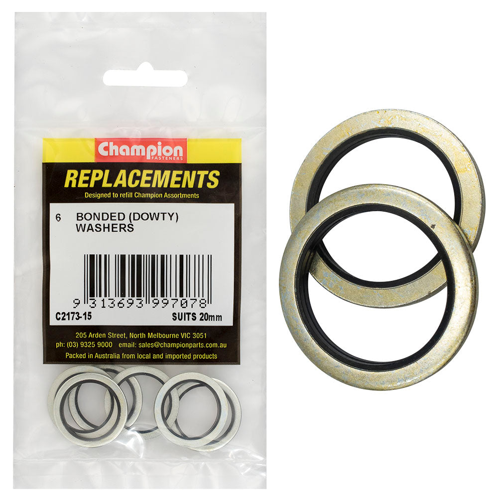 Champion Bonded Seal Washer (Dowty) 20mm -6pk