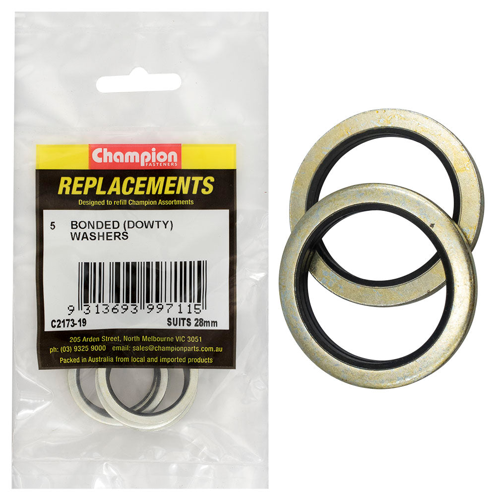 Champion Bonded Seal Washer (Dowty) 28mm -5pk