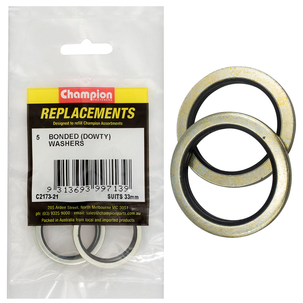 Champion Bonded Seal Washer (Dowty) 33mm -5pk