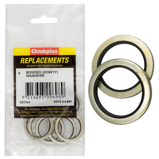 Champion Dowty Washer Suits 3/4 BSP -6pk