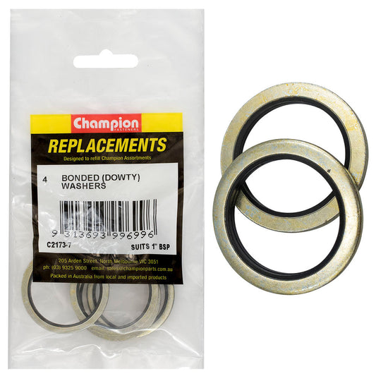 Champion Dowty Washer Suits 1in BSP -4pk