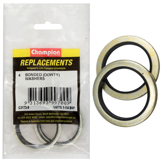 Champion Dowty Washer Suits 1-1/4 BSP -4pk