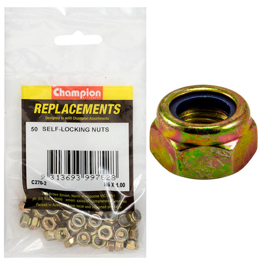 Champion M6 x 1.00 Self Locking Nut (Iso) -50pk