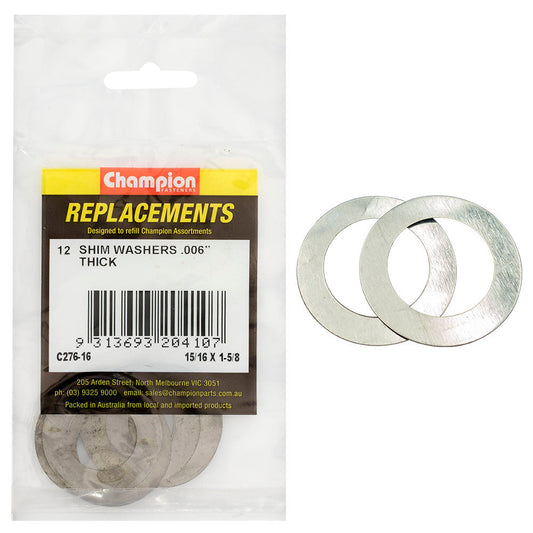Champion 15/16in x 1-5/8in x 0.006in Shim Washer -12pk**