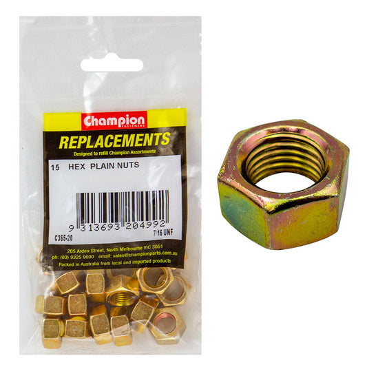 Champion 7/16in UNF Hexagon Nut -15pk