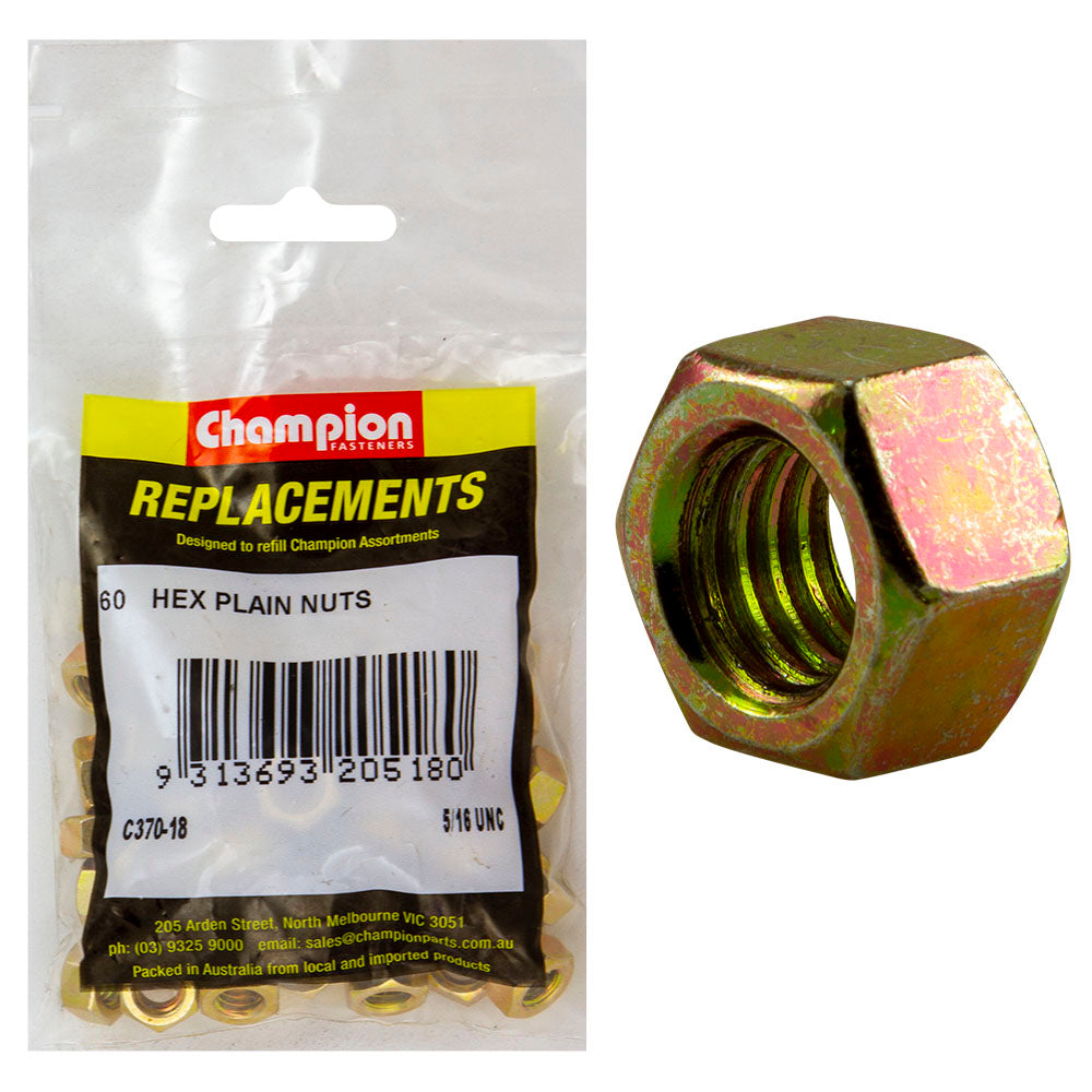 Champion 5/16in UNC Hexagon Nut -60pk