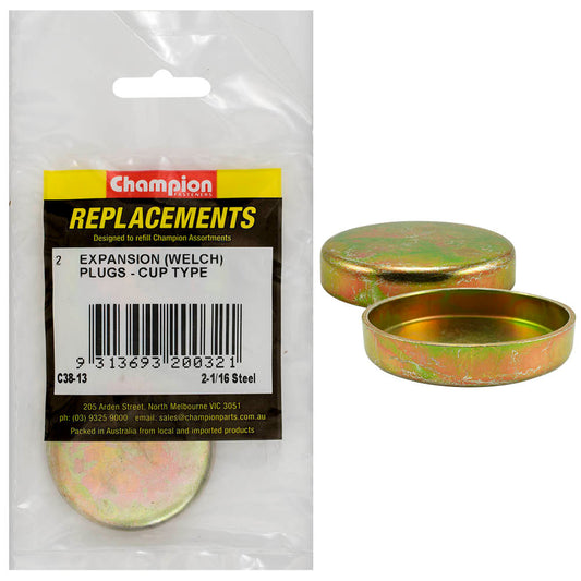 Champion 2-1/16in Steel Expansion (Frost) Plug-Cup Type-2pk