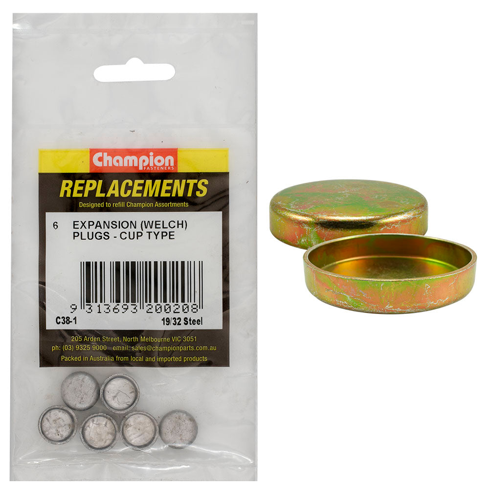 Champion 1 - 3/4in Steel Welsh Plug - 10pk