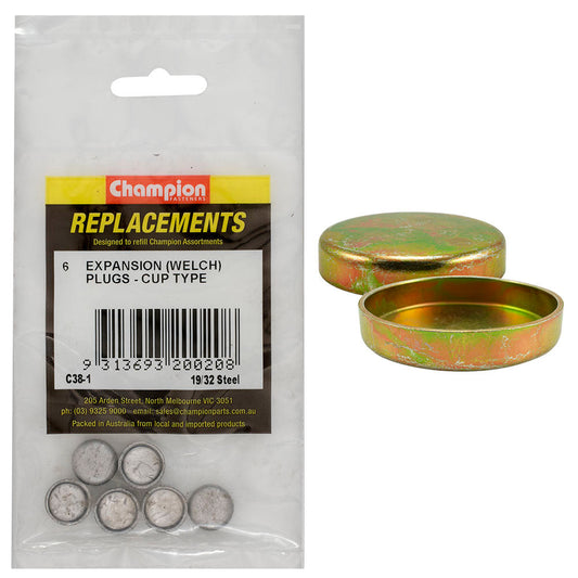 Champion 1 - 1/2in Steel Welsh Plug - 10pk
