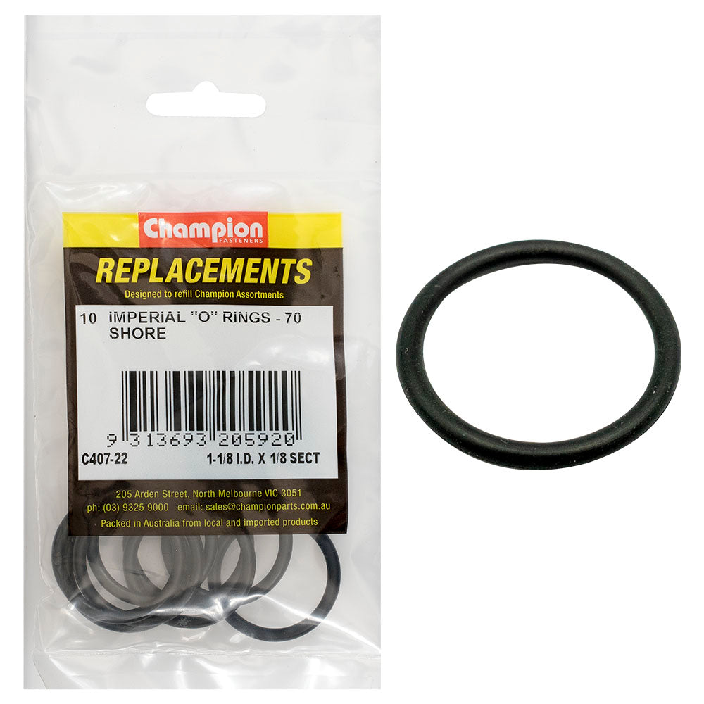 Champion 1-1/8in (I.D.) x 1/8in Imperial O-Ring -10pk
