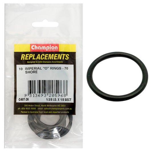 Champion 1-3/8in (I.D.) x 1/8in Imperial O-Ring -10pk