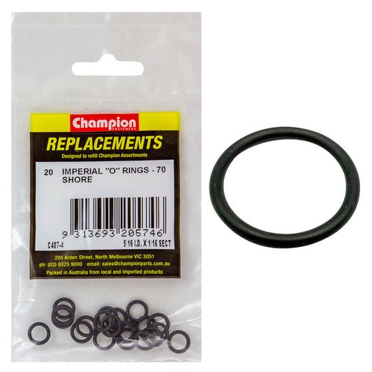 Champion 5/16in (I.D.) x 1/16in Imperial O-Ring -20pk