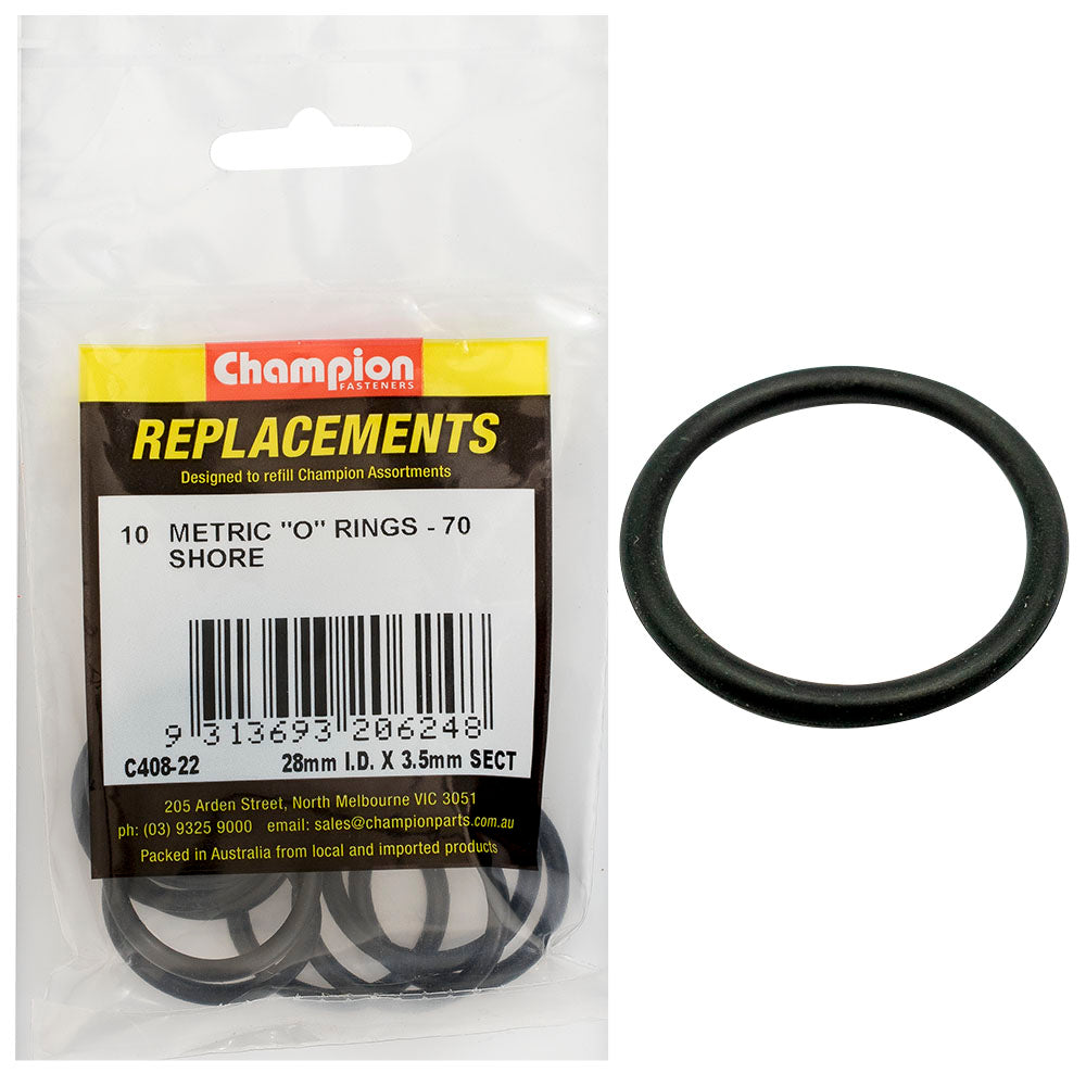Champion 28mm (I.D.) x 3.5mm Metric O-Ring -10pk