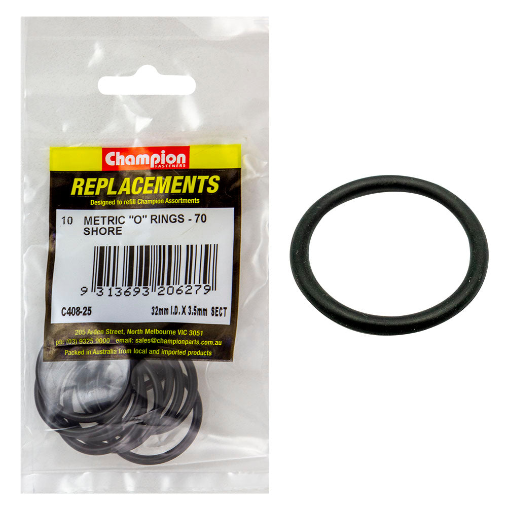 Champion 32mm (I.D.) x 3.5mm Metric O-Ring -10pk