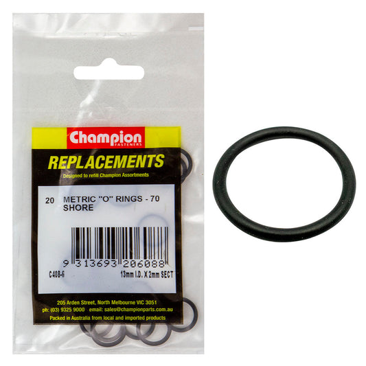 Champion 13mm (I.D.) x 2mm Metric O-Ring -20pk