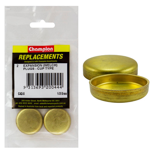 Champion 1-3/8in Brass Expansion (Frost) Plug -Cup Type -2pk