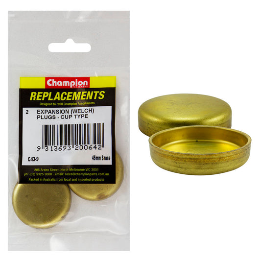 Champion 45mm Brass Expansion (Frost) Plug -Cup Type -2pk