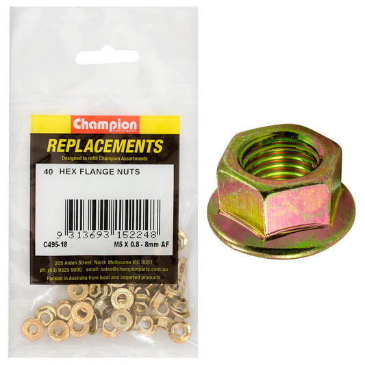 Champion M5 x 0.8 Nut (8mm AF) -40pk