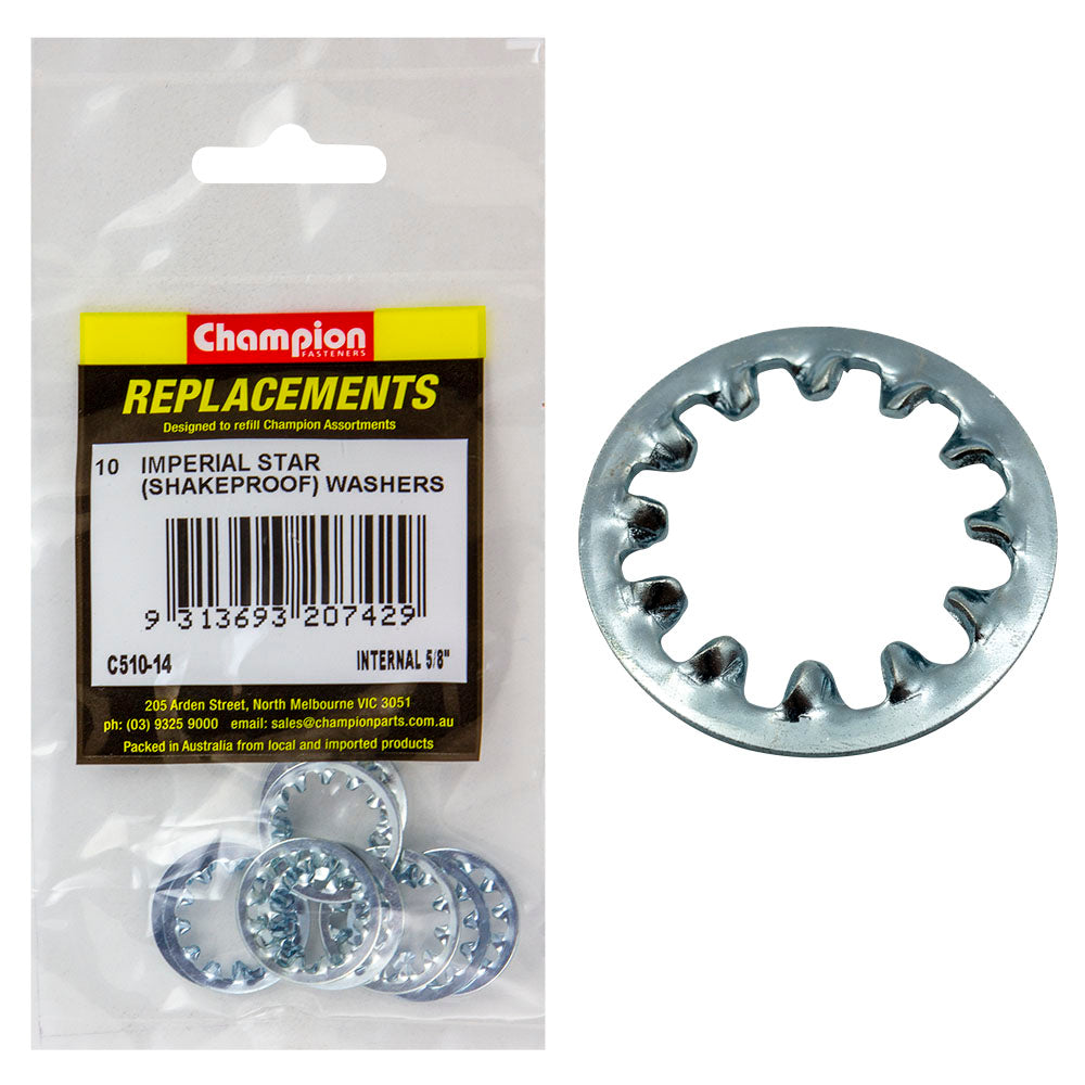 Champion 5/8in internal Star Washer -10pk