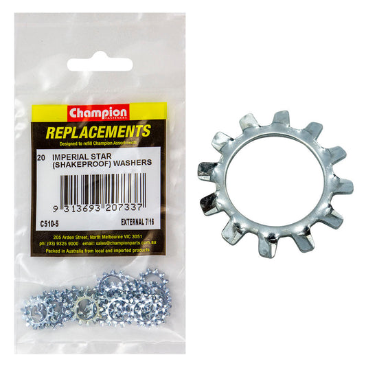 Champion 7/16in External Star Washer -20pk