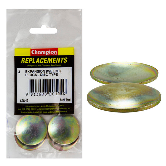 Champion 1-9/16in Expansion (Frost) Plug-Lens/Disc Type -4pk