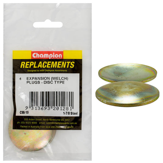 Champion 1-7/8in Expansion (Frost) Plug-Lens/Disc Type - 4pk