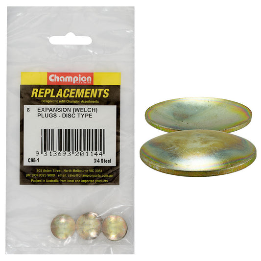 Champion 3/4in Steel Expansion (Frost) Plug -Lens/Disc Type*