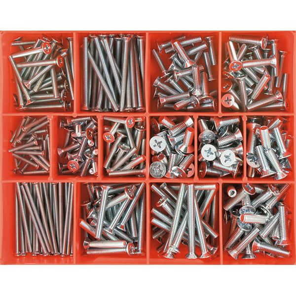 Champion 345pc Metric Machine Screw Assortment CSK HD PH