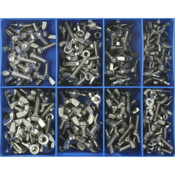 Champion 230pc MM Wing Screw & Wing Nut Assortment 316/A4