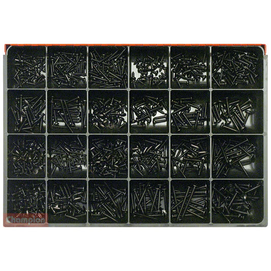 Champion Master Kit  830pc Self Tap Screw Asst(Black Zinc)