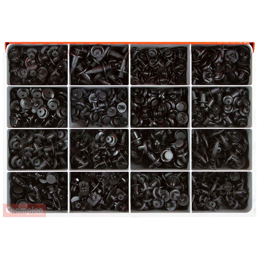 Champion Master Kit 650pc Auto Trim Scrivet Clip Asst