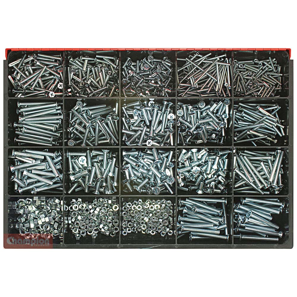 Champion Master Kit 1650pc  Metric Machine Screw & Nut Asst