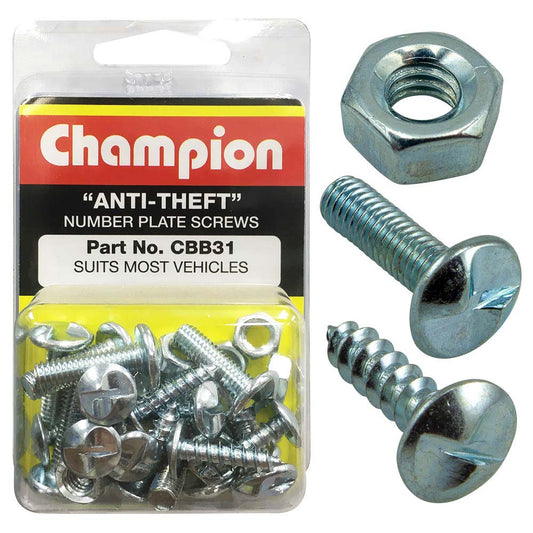 Champion 30Pc Anti-Theft Number Plate Screws