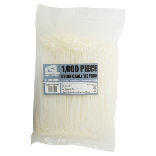 ISL 250 x 3.6mm Nylon Cable Tie - Nat. - 1000pk