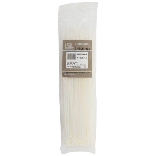 ISL 290 x 3.6mm Nylon Cable Tie - Nat. - 100pk