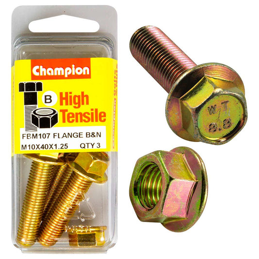 Champion Flange Bolt M10 x 40 x 1.25 (B) - GR8.8