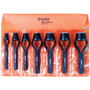 Groz 7pc Arch Punch Set (Bell Type)