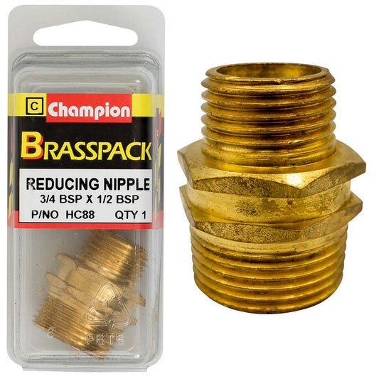 Champion Brass 3/4in x 1/2in BSP Reducing Nipple