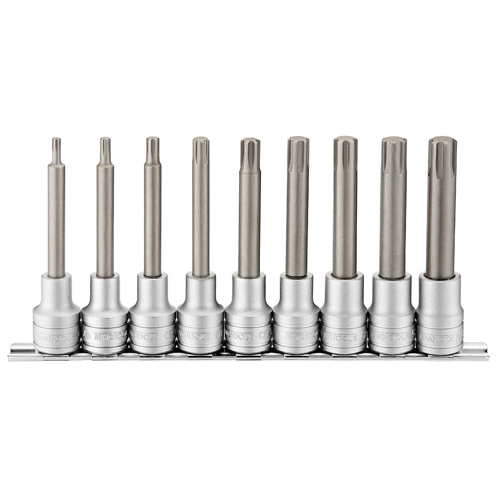 Teng 9pc 1/2in Dr. Long Ribe Bit Socket Set - M4-M13**
