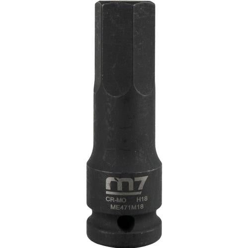 M7 Impact In Hex Socket, 1/2in Drive, 18mm